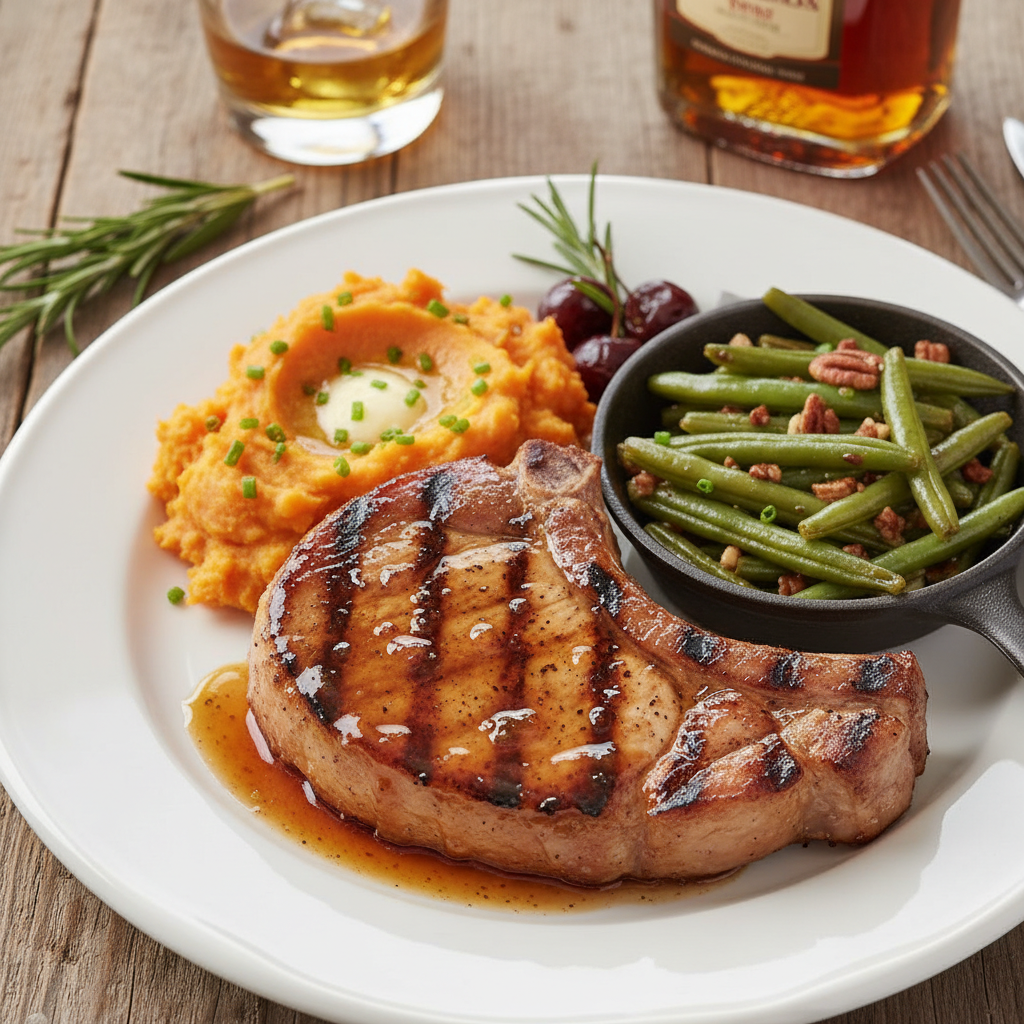 Kentucky Bourbon Glazed Pork Chop Plate