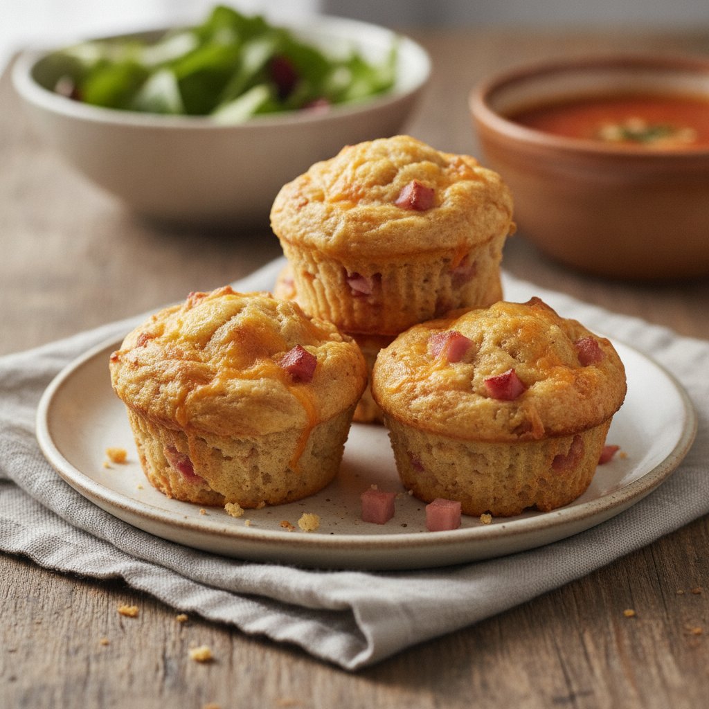 Ham and Cheese Savoury Muffins