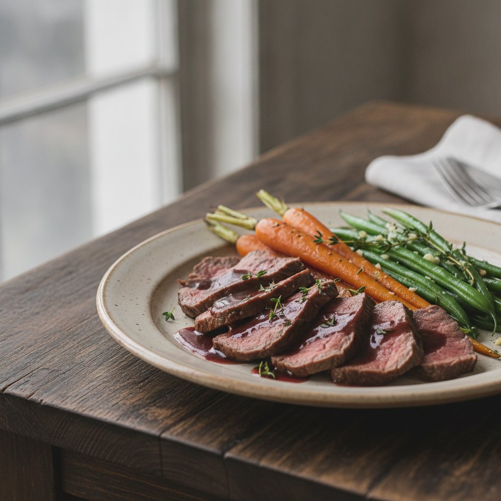 French Roast Beef with Red Wine Sauce (Low-Chol)
