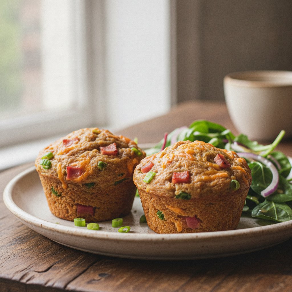 Ham and Cheese Savoury Muffins (Low-Calorie)