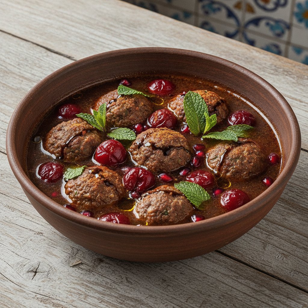 Sour Cherry Meatball Soup