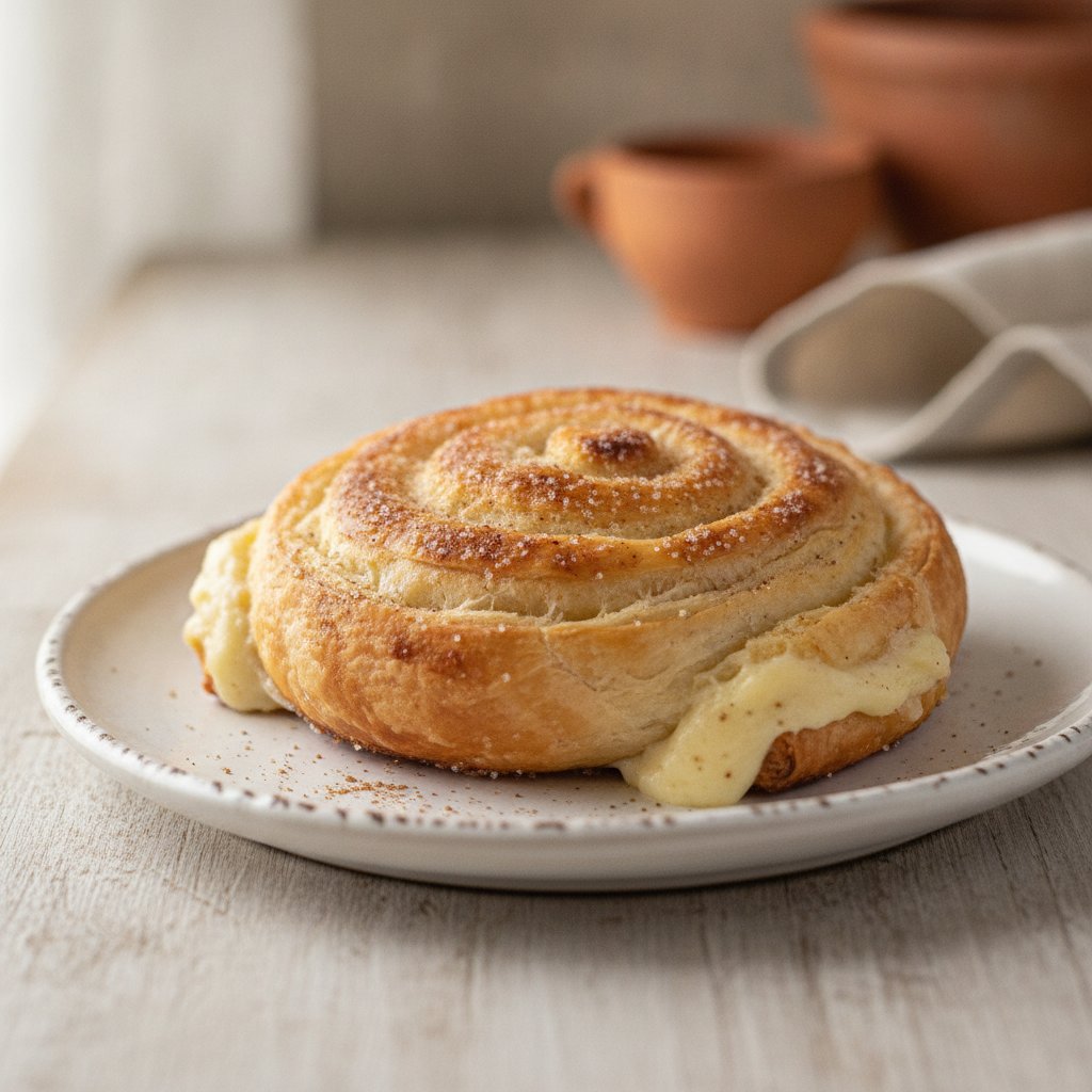 Crema Catalana Filled Pastry Roll