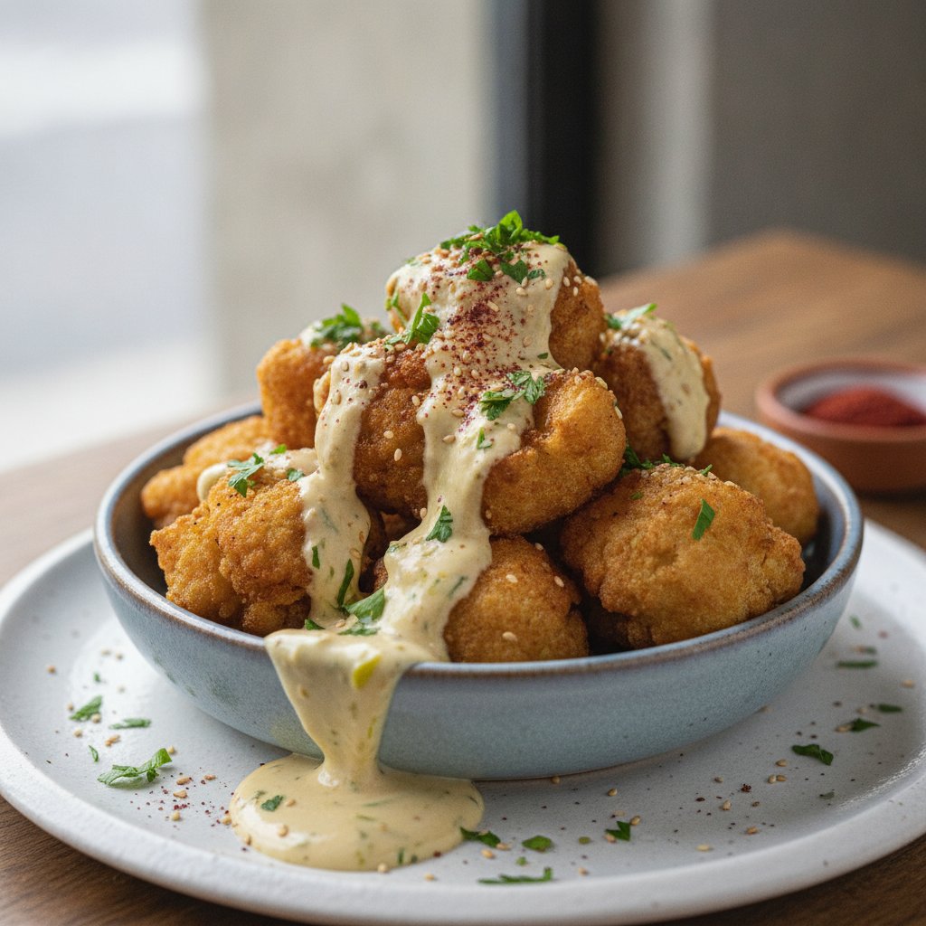 Fried Cauliflower with Sesame Sauce