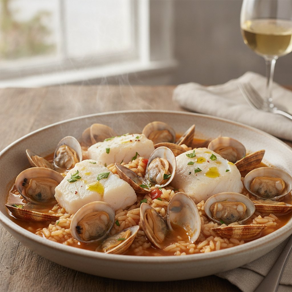 Seafood Rice with Clams (Low-Calorie)