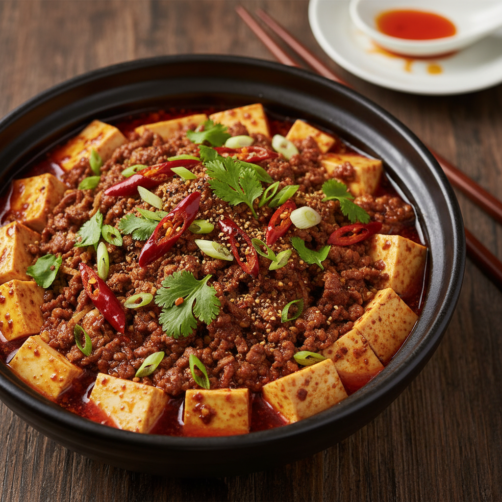 Spicy Numbing Tofu with Beef — Sichuan Mapo Tofu with Minced Beef