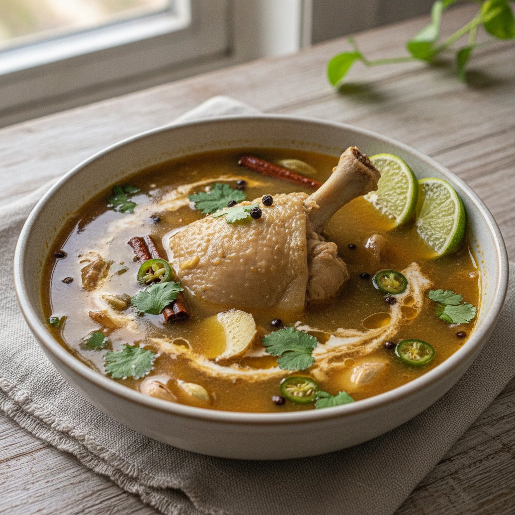 Spiced Chicken Clear Soup (Keto)