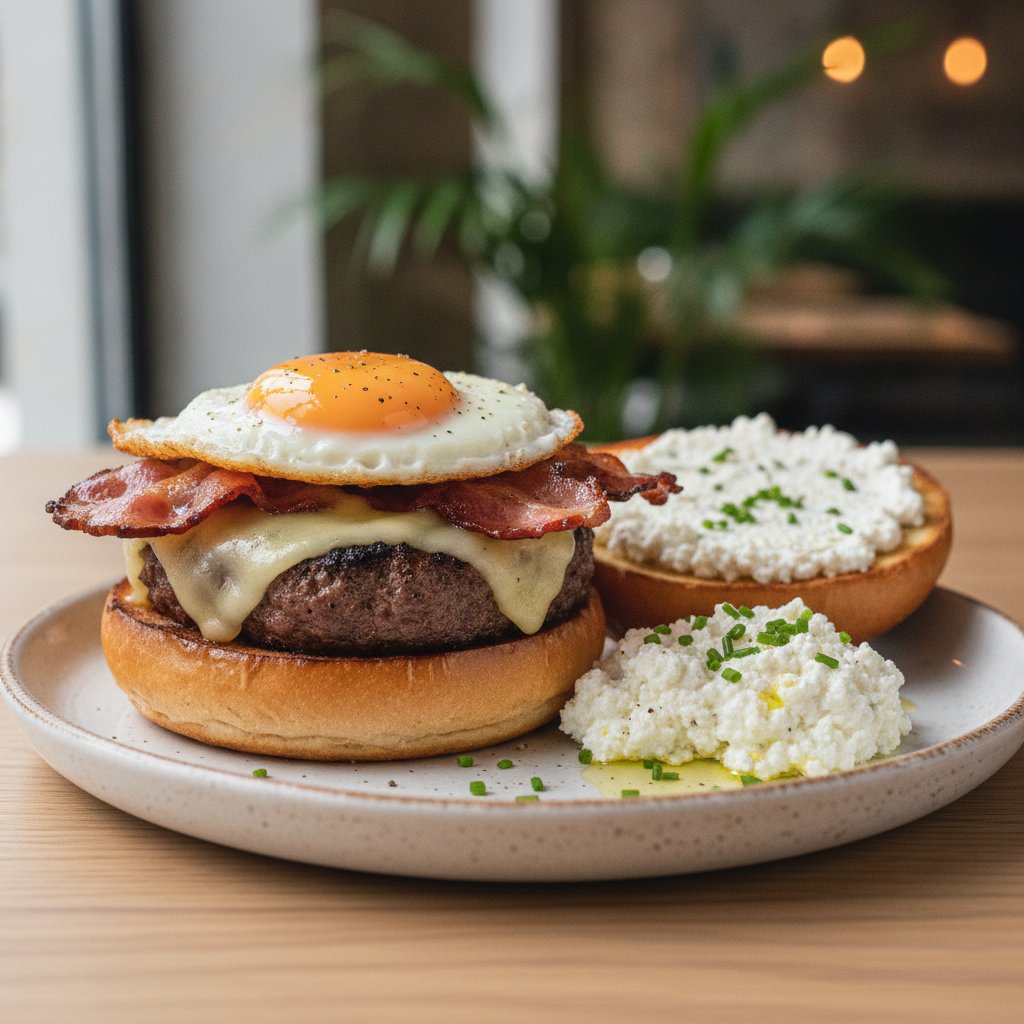 Bistro Burger with Fried Egg (High-Protein)