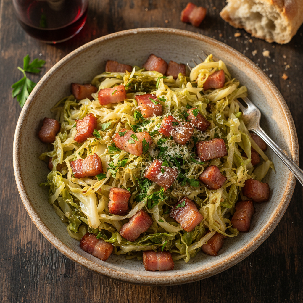 Cavolo Verza con Pancetta Trentino