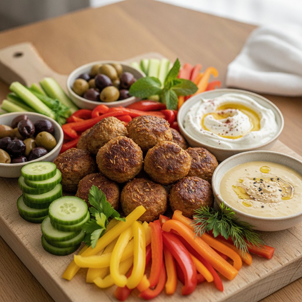 Spiced Lamb Meatball Board (Keto)