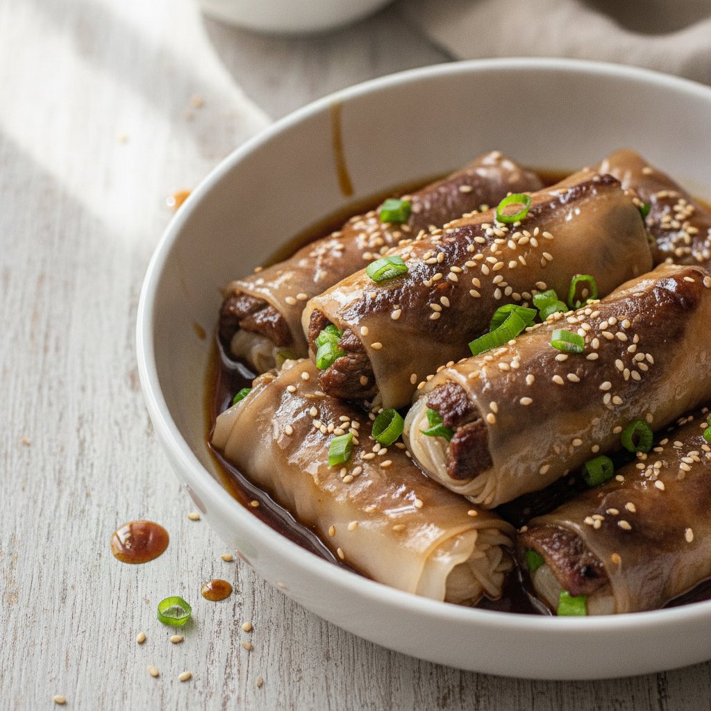 Beef Wrapped Rice Rolls