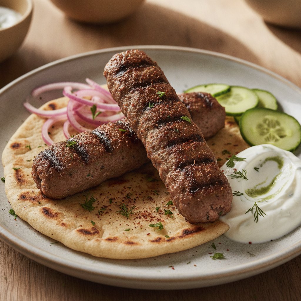 Ground Lamb Skewer Flatbread (Keto)