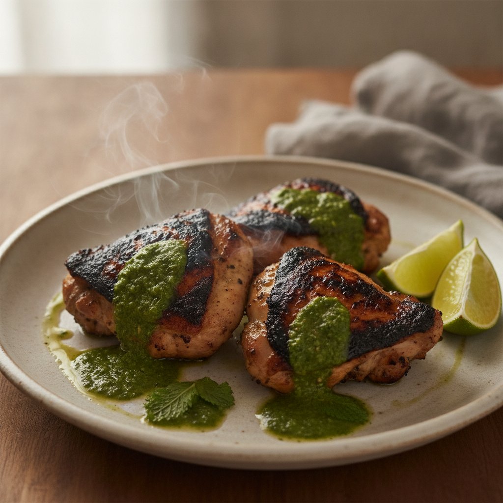 Charred Chicken with Herb Sauce
