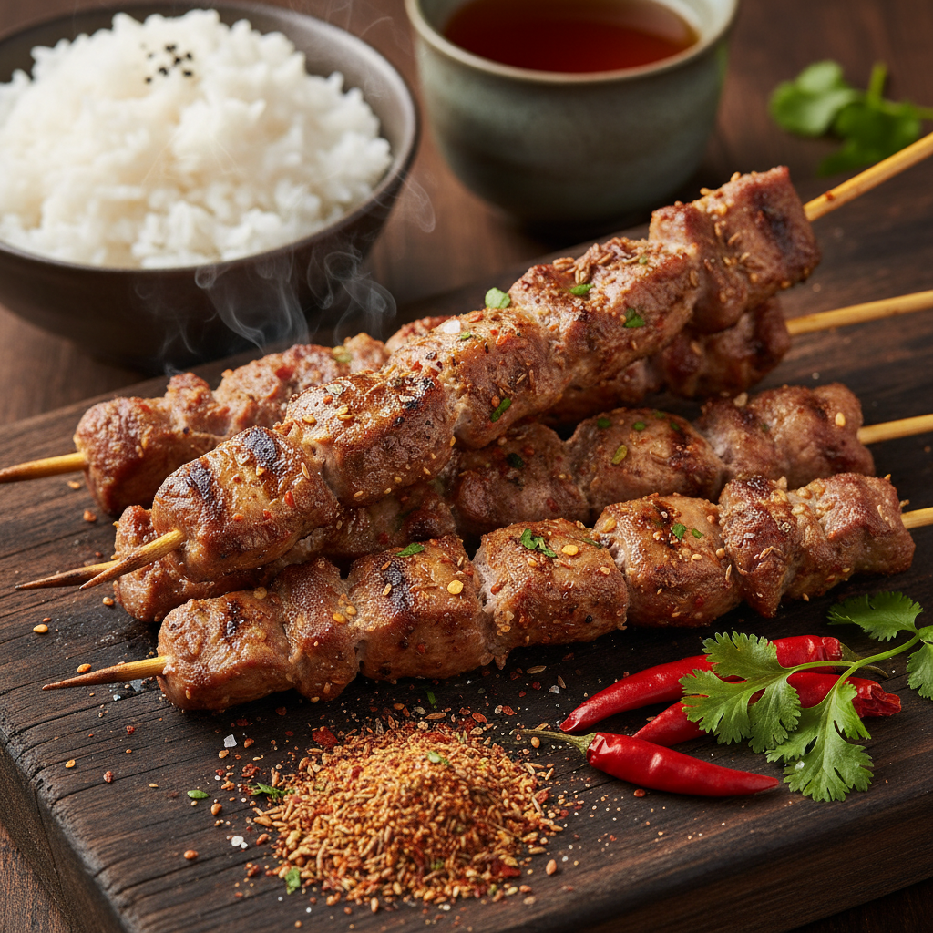 Spicy Cumin Grilled Lamb Skewers — Xinjiang Cumin Lamb Skewers