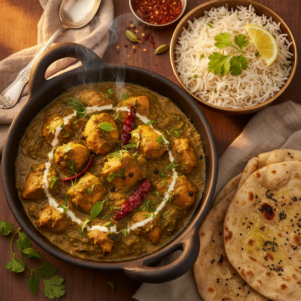 Herb-Crusted Chicken with Fenugreek — Methi Chicken