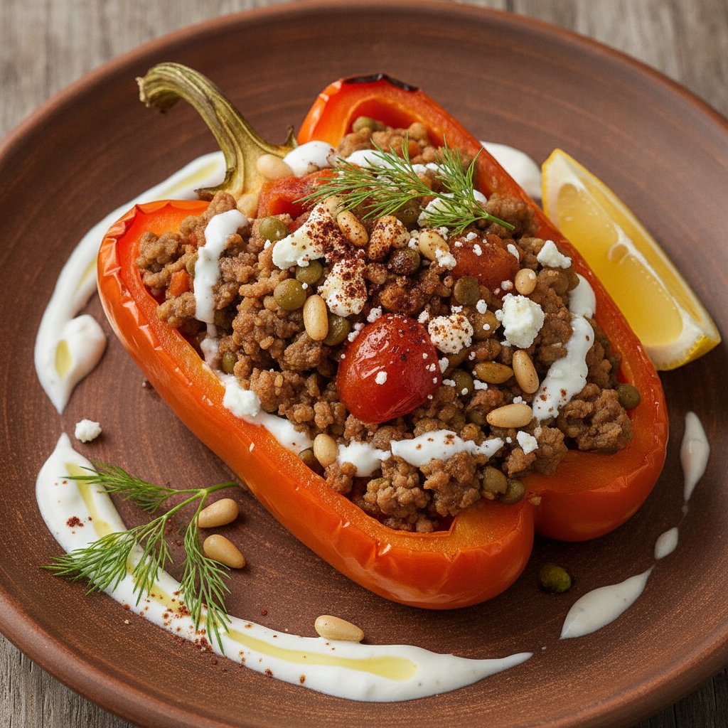 Lamb Rice Stuffed Peppers (High-Protein)