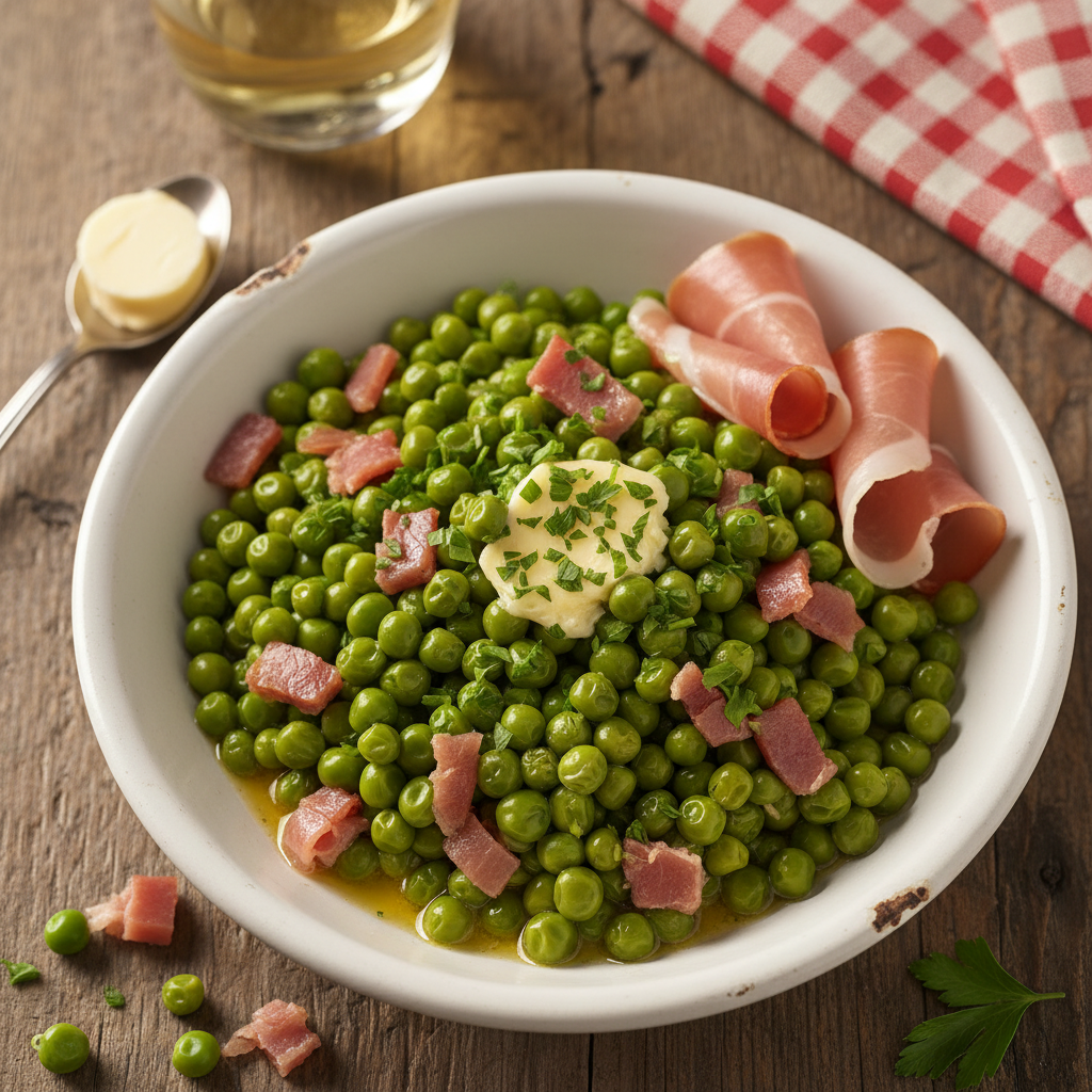 Piselli, Prosciutto e Burro alla Romana