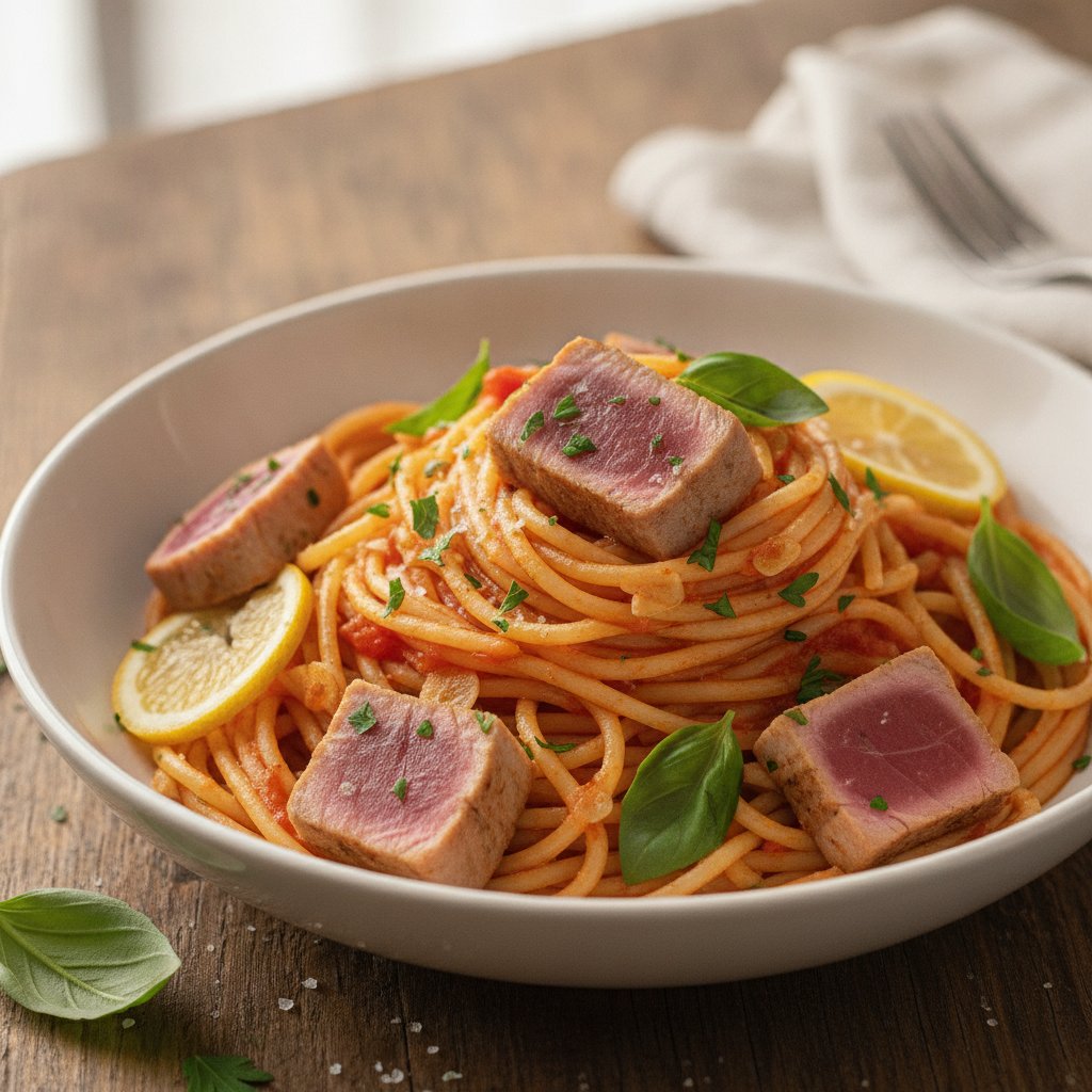 Tuna and Tomato Noodles (Low-Calorie)