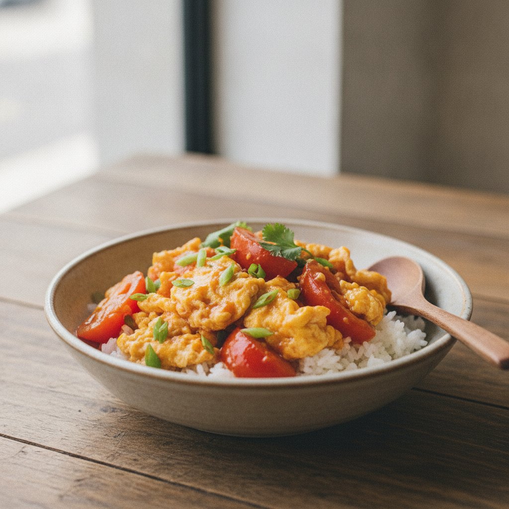Stir Fried Eggs With Tomato (Low-Calorie)
