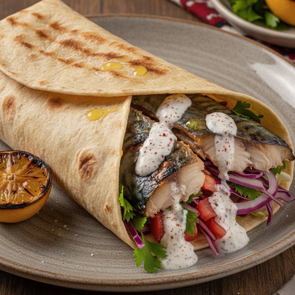 Grilled Mackerel Wrap