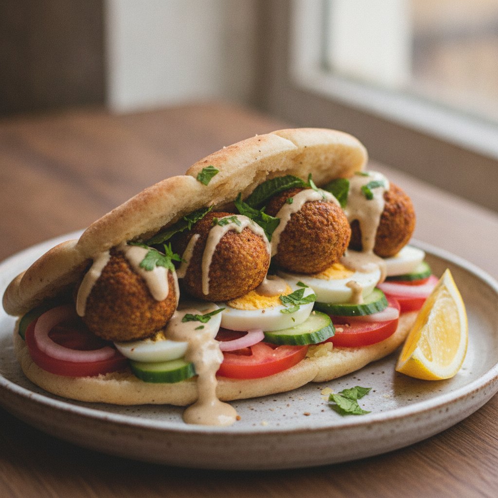 Fried Chickpea Ball Sandwich (High-Protein)