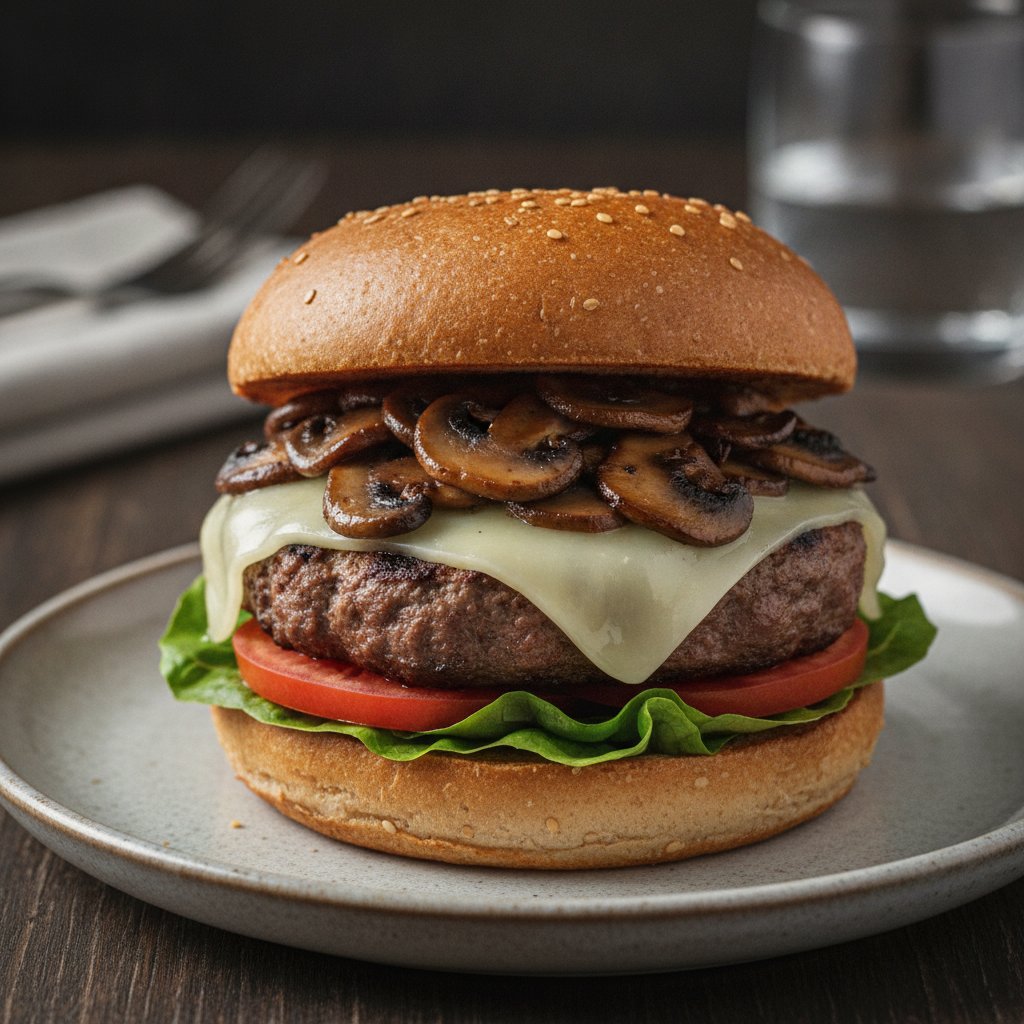 Mushroom Swiss Burger (Low-Calorie)