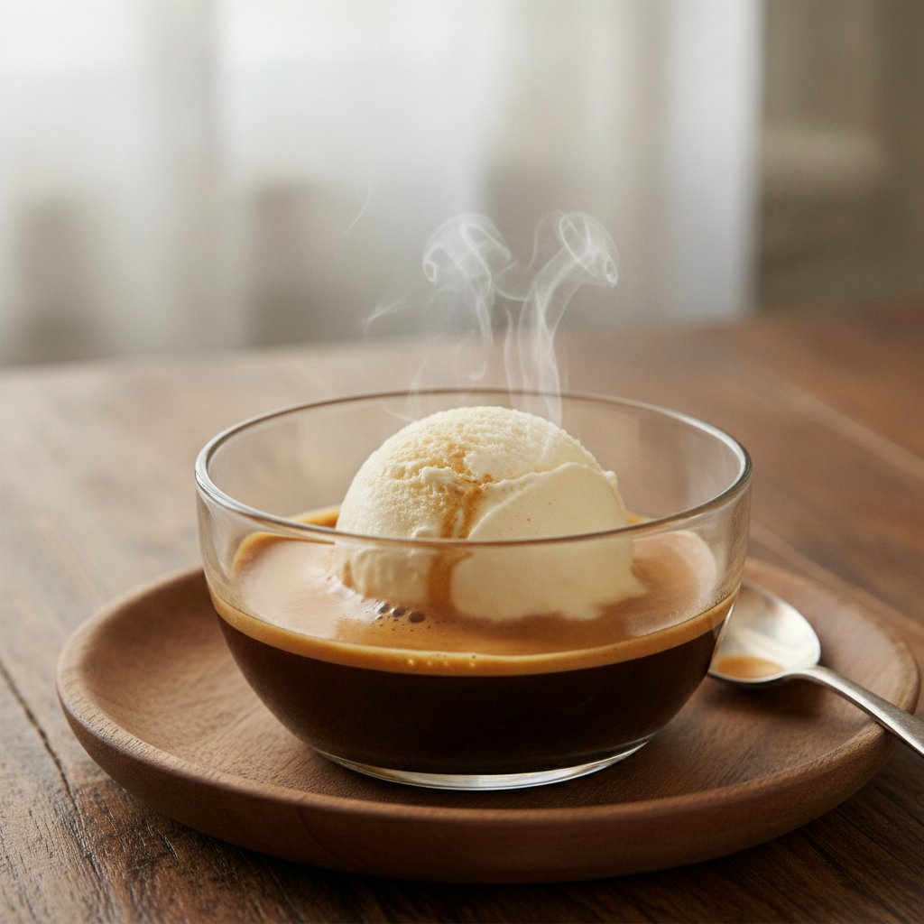 Espresso Drowned Vanilla Ice Cream (Affogato)