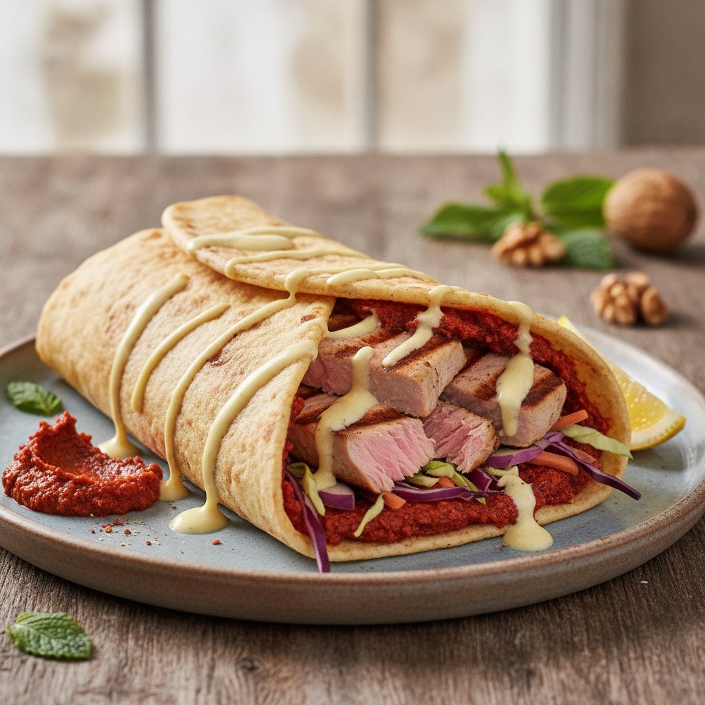 Grilled Tuna Wrap with Pepper Paste