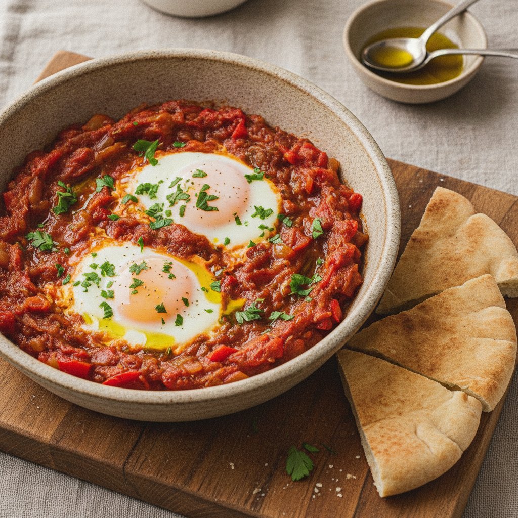 Eggs with Tomato Pepper Stew