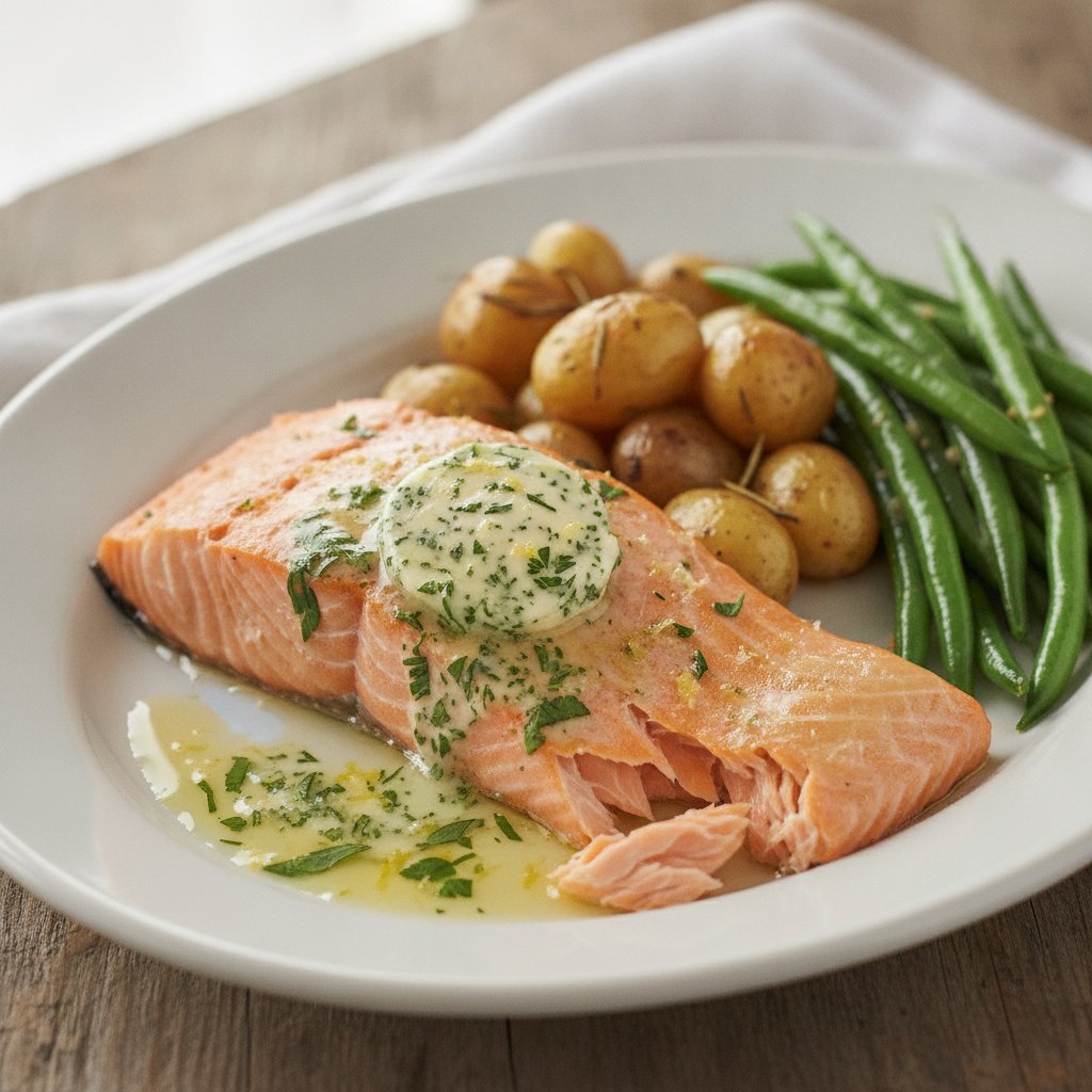 Baked Salmon with Herb Butter
