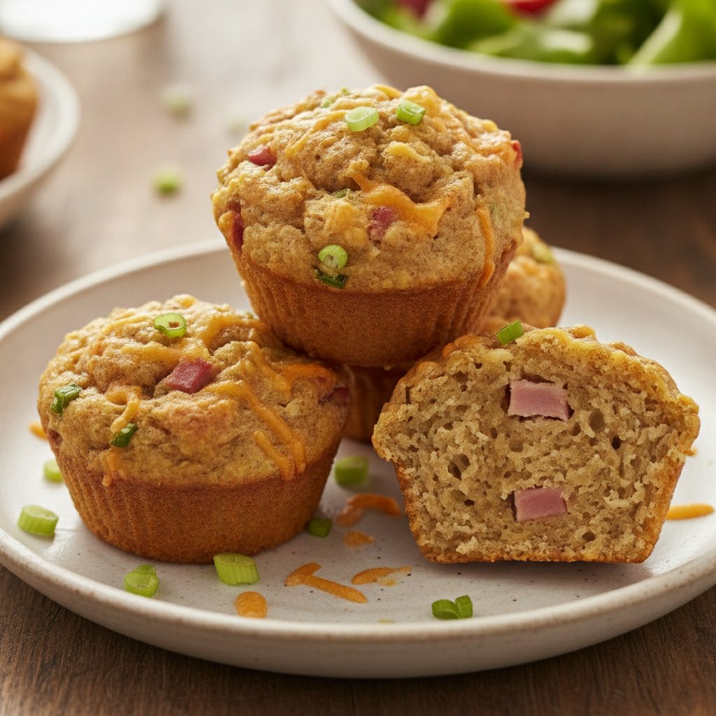 Ham and Cheese Savoury Muffins (High-Protein)