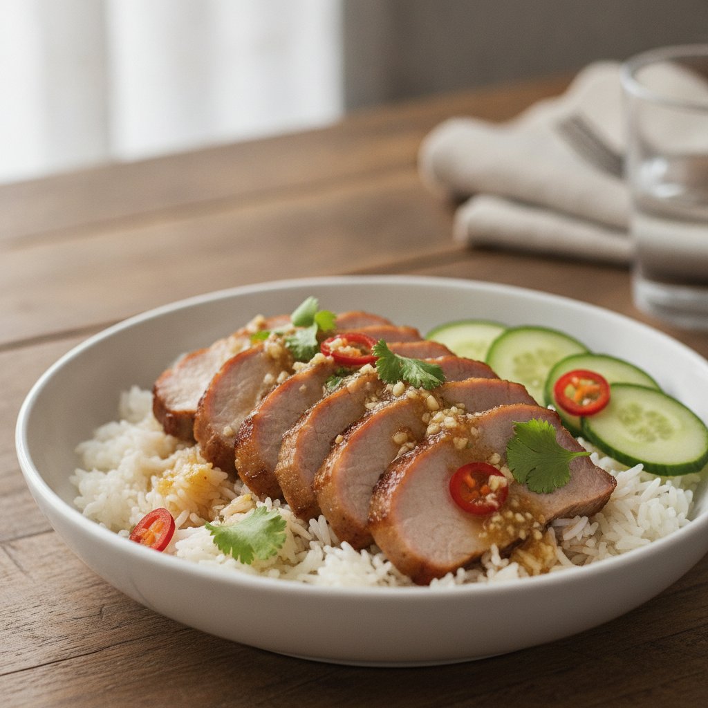Thai Rice With Roast Pork (Low-Calorie)