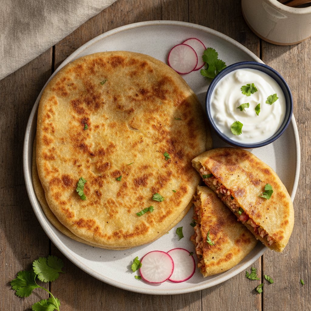 Radish Stuffed Flatbread (Keto)