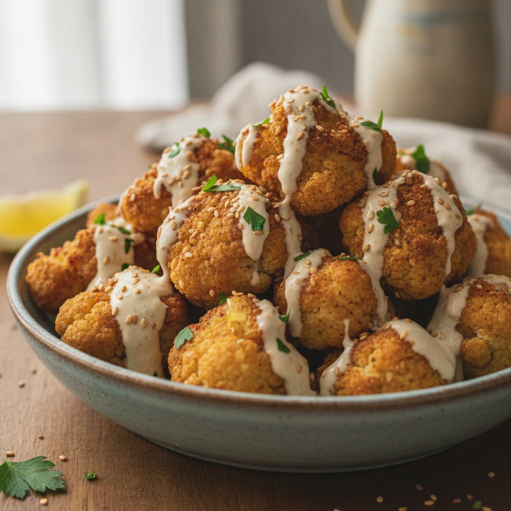 Fried Cauliflower with Sesame Sauce (Gluten-Free)