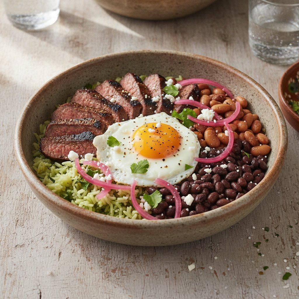 Grilled Steak Bowl with Rice and Beans (High-Protein)