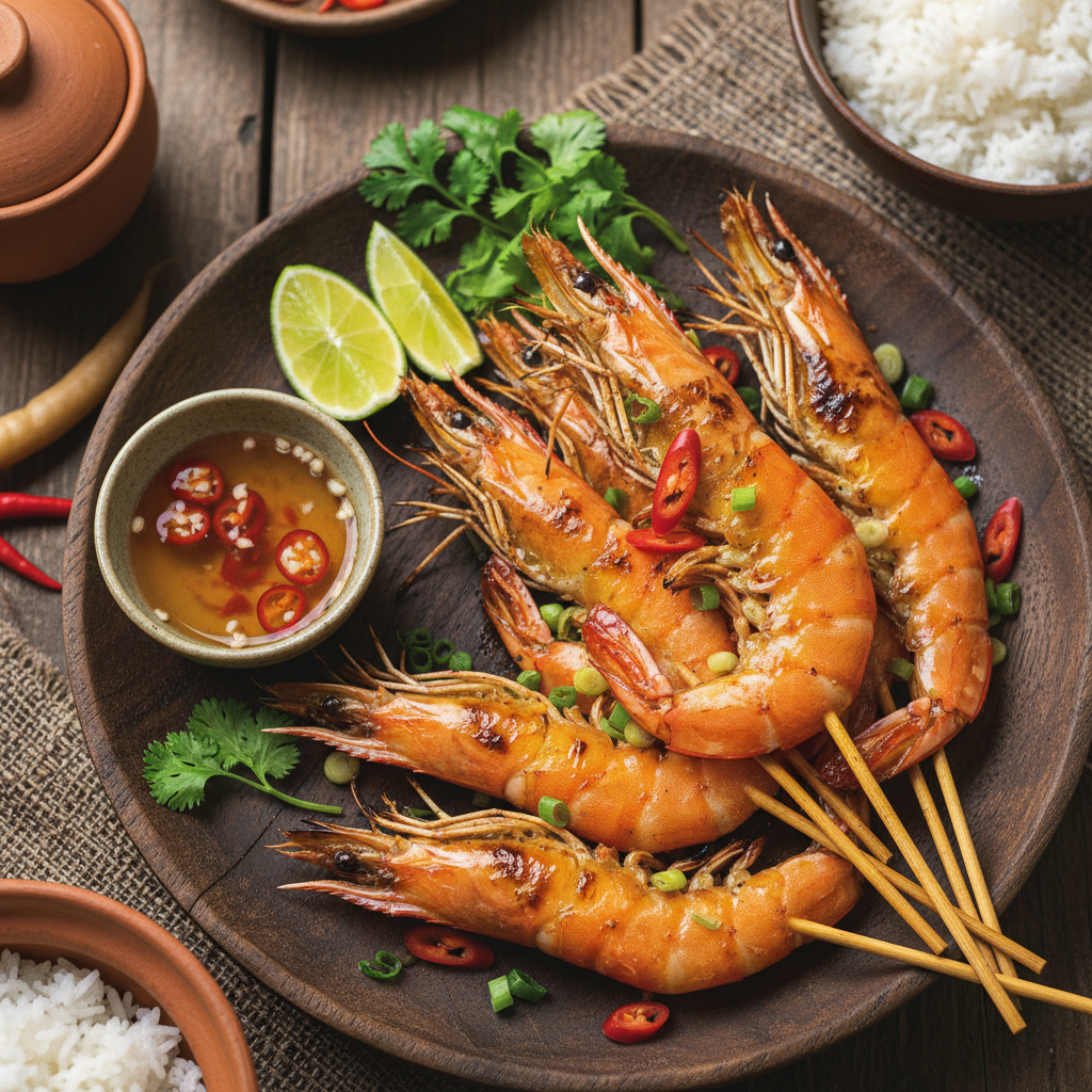 Charred Lemongrass Grilled Shrimp — Tom Nuong Xa