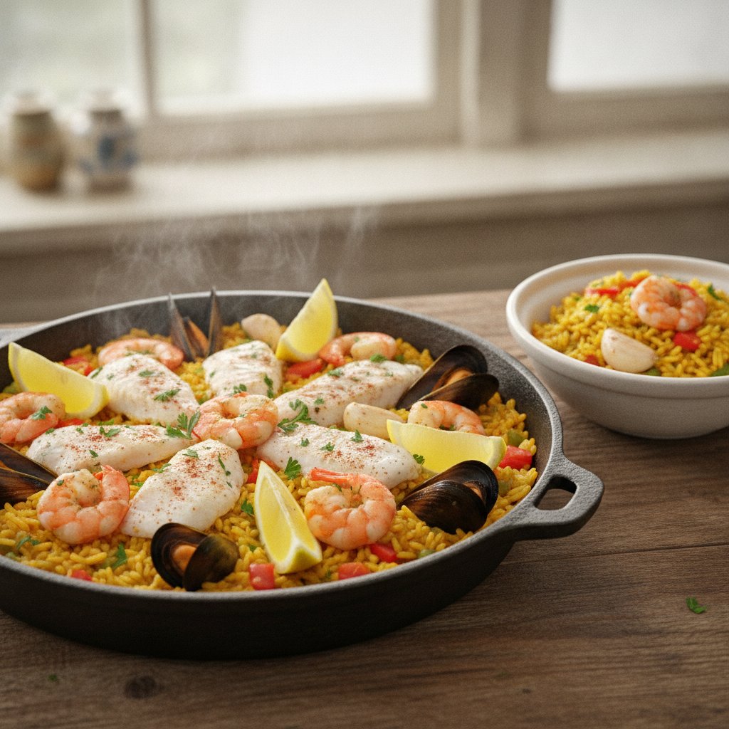 Mixed Seafood Saffron Rice (Low-Calorie)