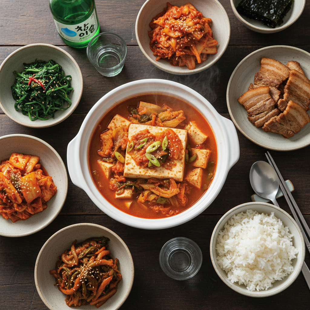 Quick Tofu Kimchi Lunch