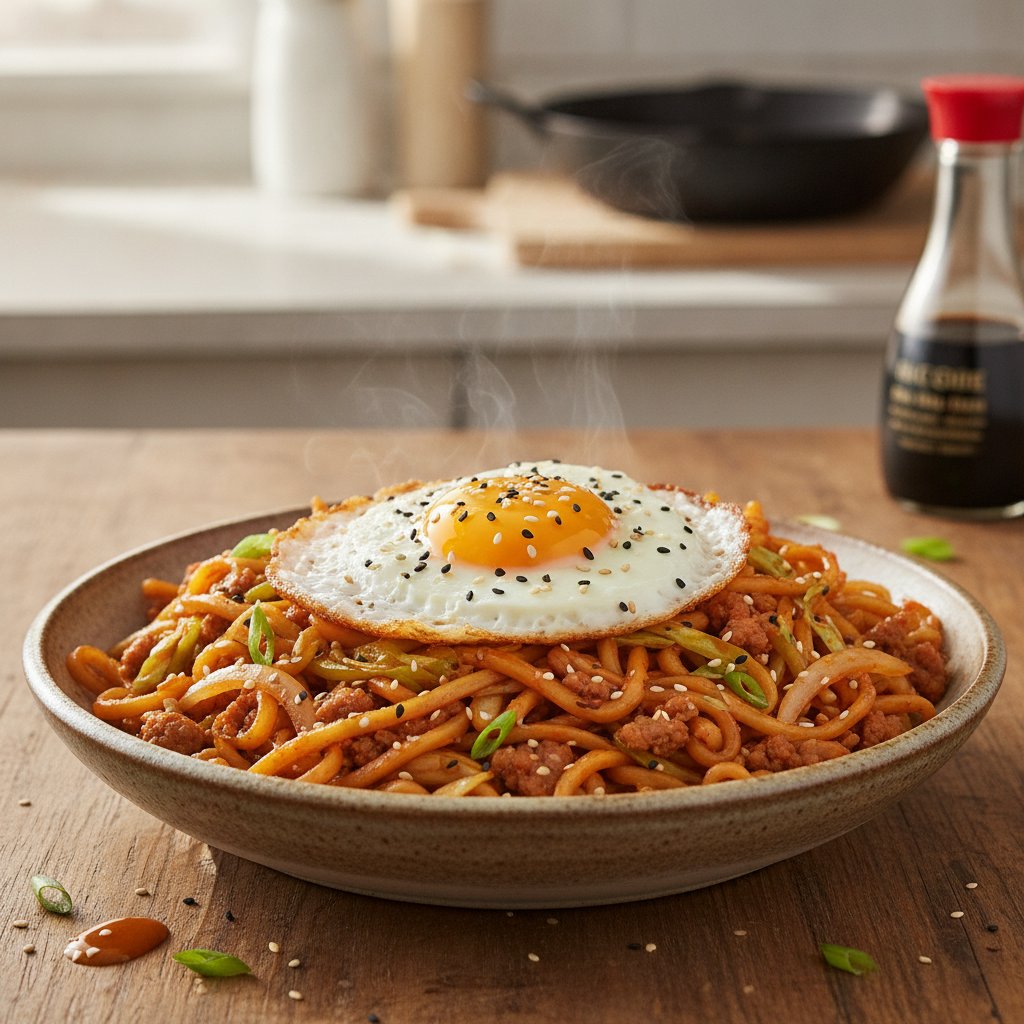 Spicy Pork Stir-Fried Noodles