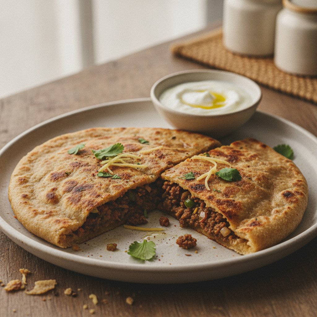 Minced Lamb Stuffed Flatbread