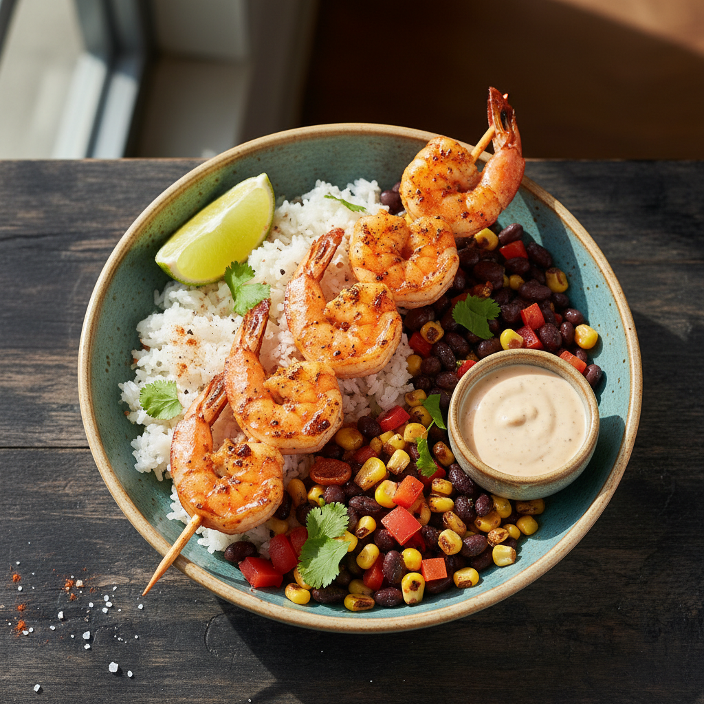 Gulf Coast Grilled Shrimp Skewer Bowl