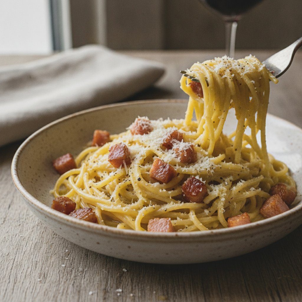 Roman Bacon and Cheese Egg Pasta (No-Chop)