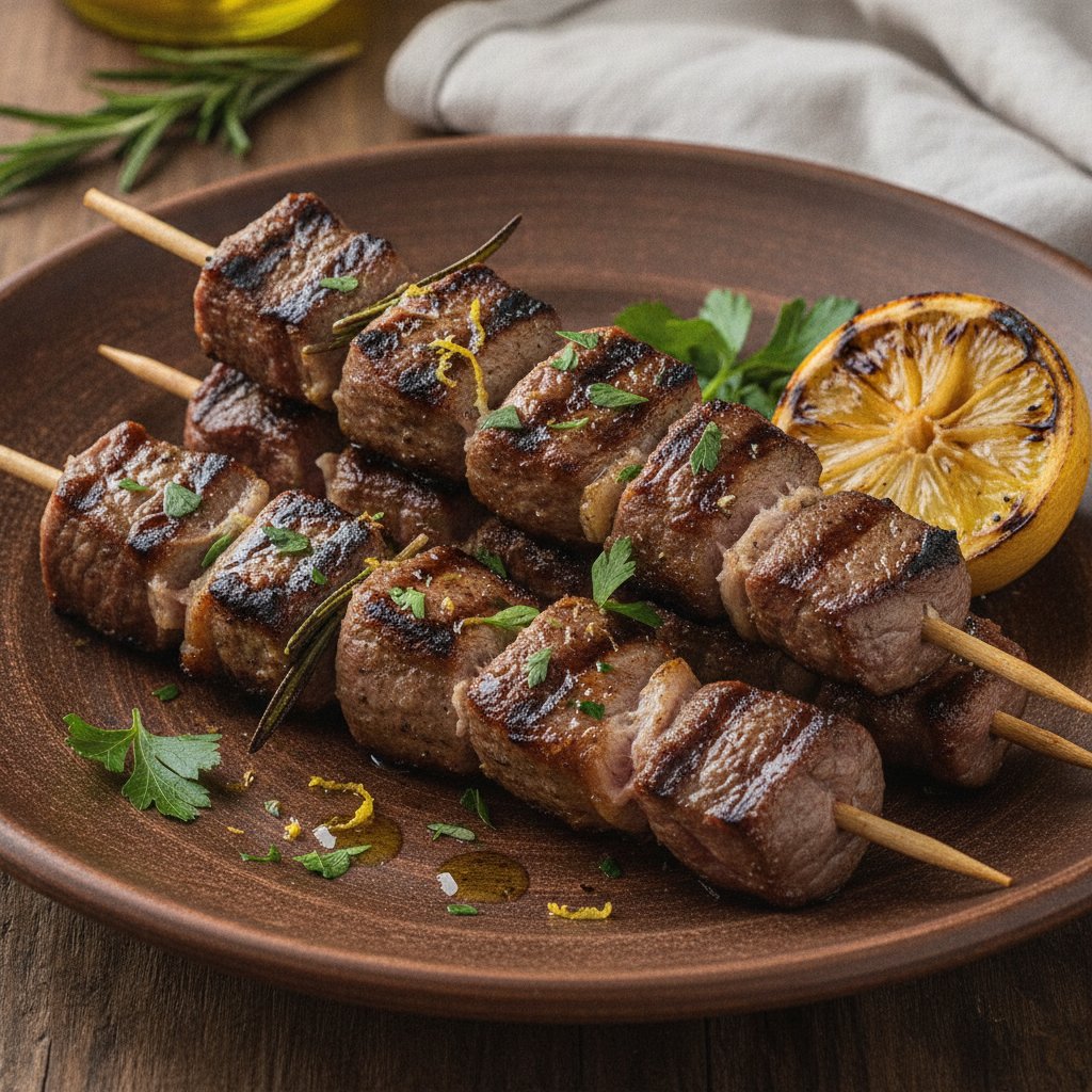 Grilled Lamb Skewers with Herbs