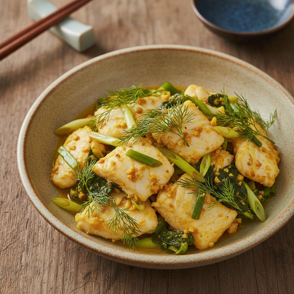 Stir Fried Snapper With Turmeric And Dill (Low-Calorie)