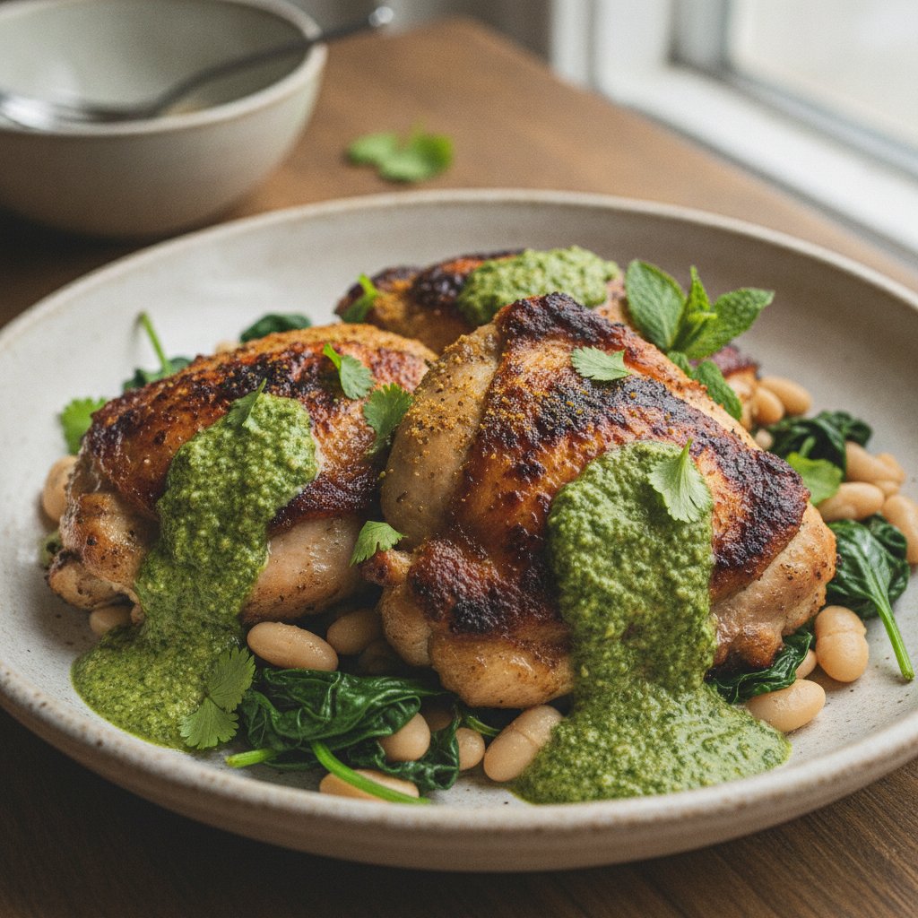 Charred Chicken with Herb Sauce (GLP-1)
