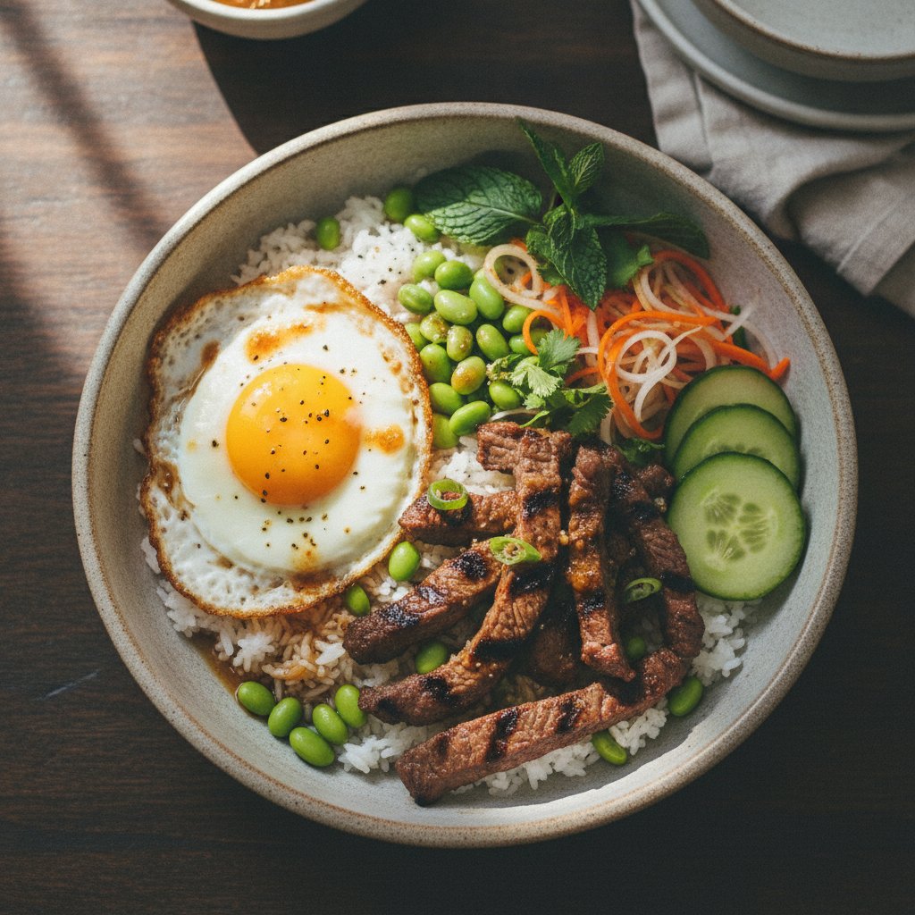 Rice with Grilled Lemongrass Beef (High-Protein)
