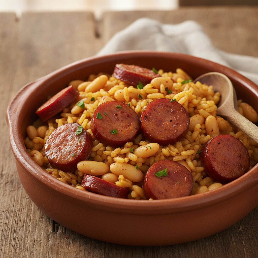 Rice with Pork Sausage and Beans