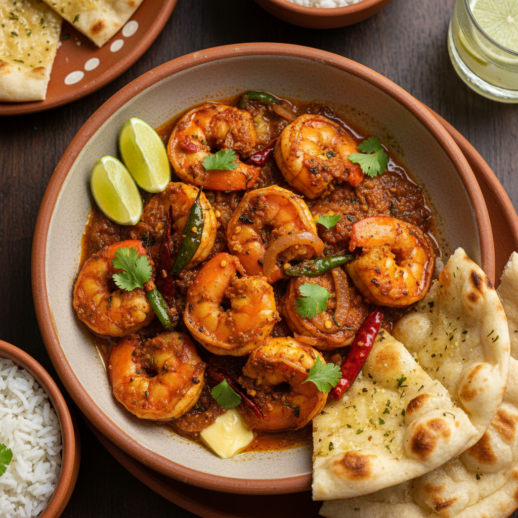 Spiced Butter Pan-Fried Tiger Prawns