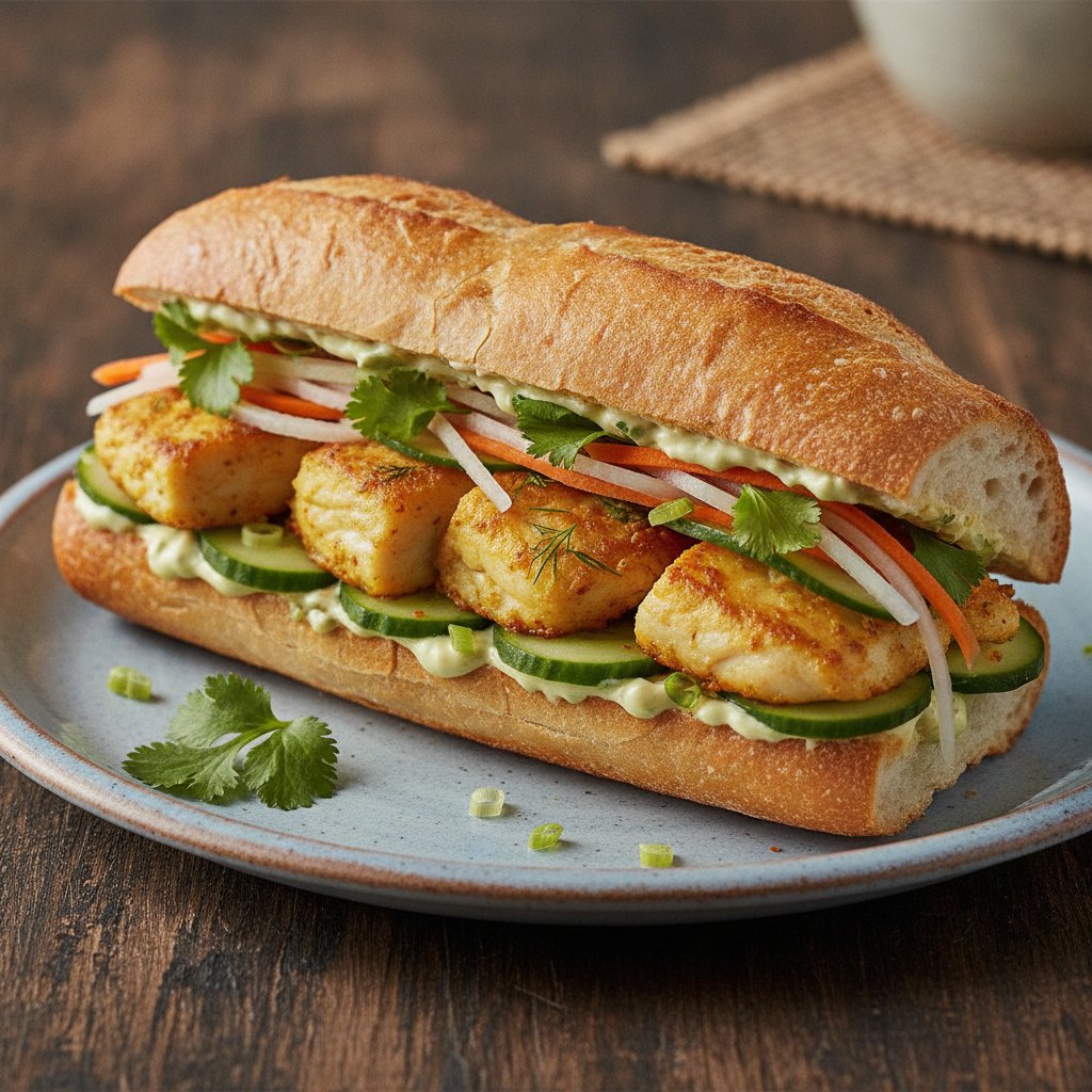 Vietnamese Turmeric Fish Sandwich