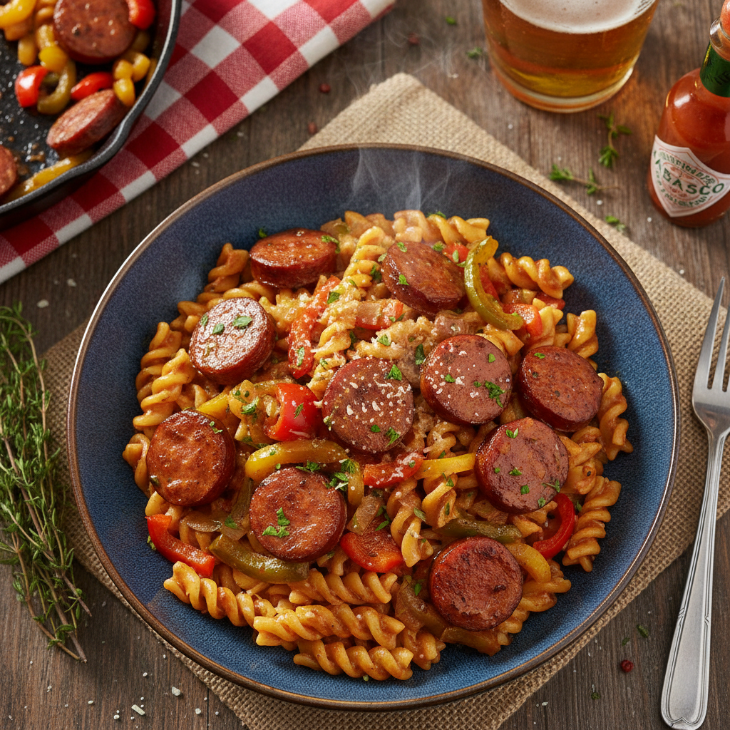 Creole Andouille and Pepper Pasta