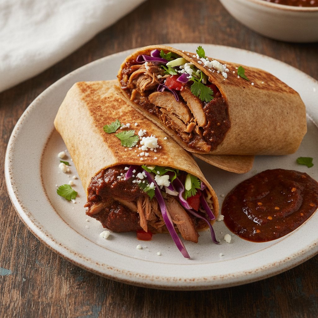Turkey in Chocolate Chili Sauce Wrap